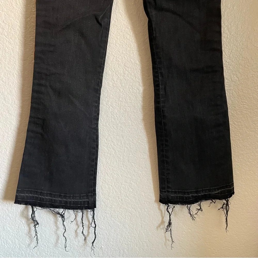 Veronica Beard Carolyn 10” Baby Boot Cropped Jeans Frayed Smokey Grey Pink Boho